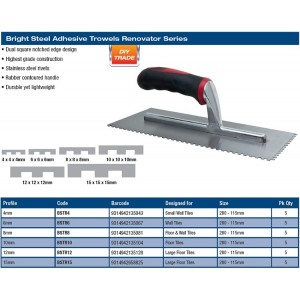 TROWEL - ADHESIVE 10MM WITH RUBBER HANDLE