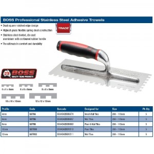 TROWEL - S/STEEL ADHESIVE 10MM NOTCHED