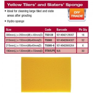 TILERS & SLATERS SPONGE LARGE 12'' X 8''